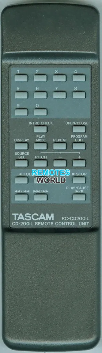 Replacement remote for Tascam RC-CD200i, CD-200i, E01602200A