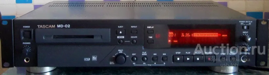 Tascam MD-02 (Teac) - Профессиональная минидисковая дека, пульт, мануалы.-0