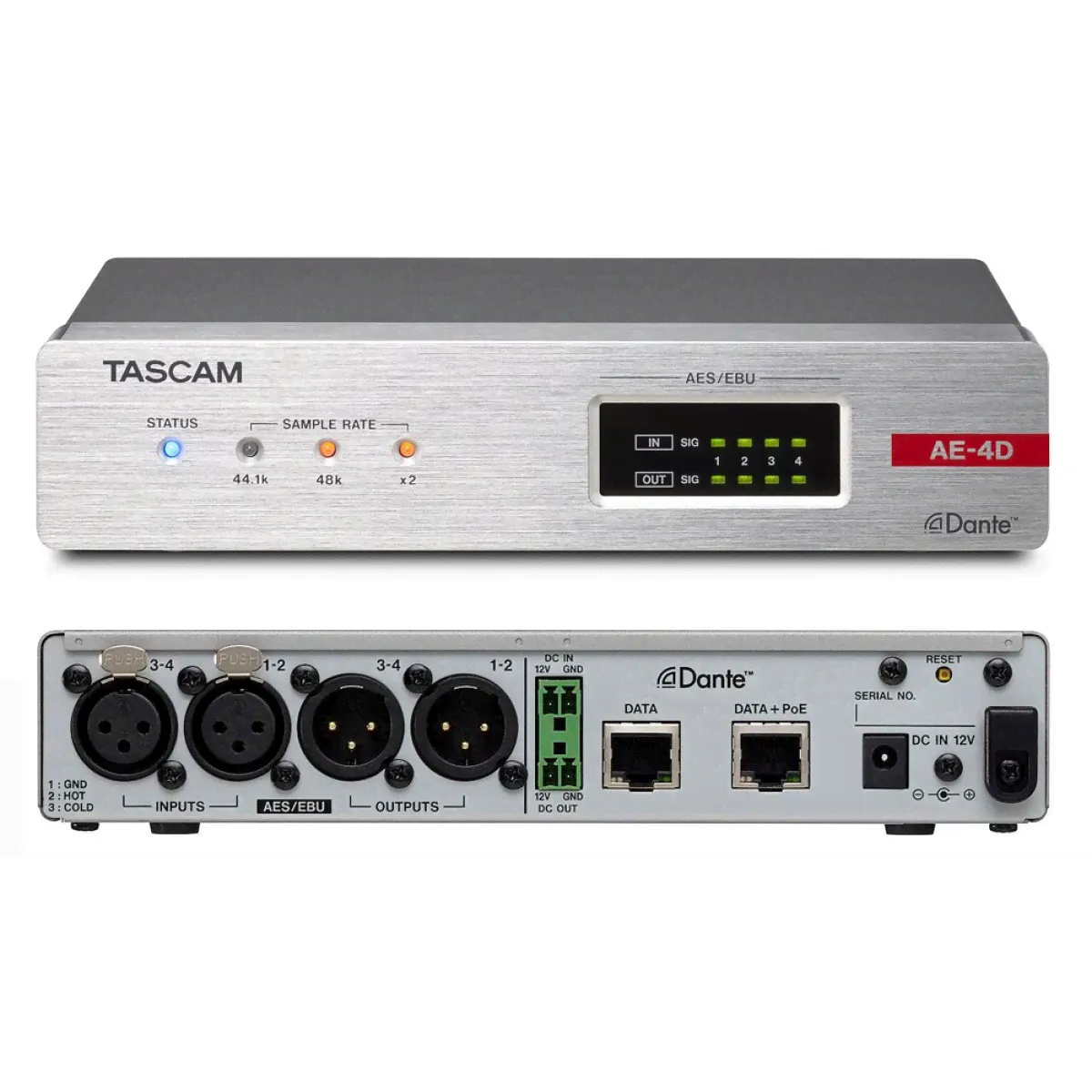 Tascam AE-4D AES/EBU-Dante конвертор-3